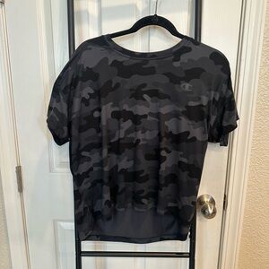 LARGE Champion Activewear Top. Black and Grey Camo. Lightly Used.